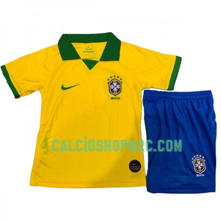 Brasile Bambino Maglia Prima Copa América 2019 Manica Corta (+ Pantaloncini)